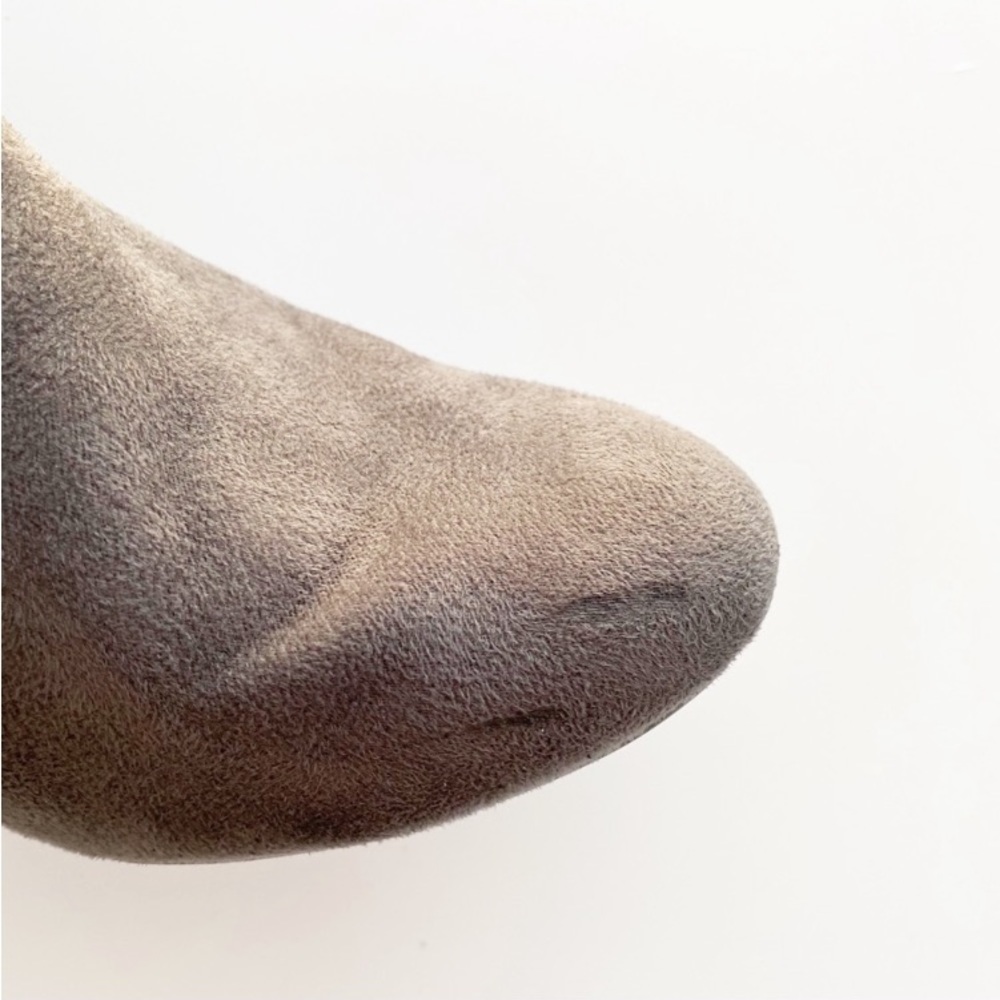 APT 9 Dede Gray Faux Suede Bow Tie Ankle Heeled Boots - Picture 4 of 11